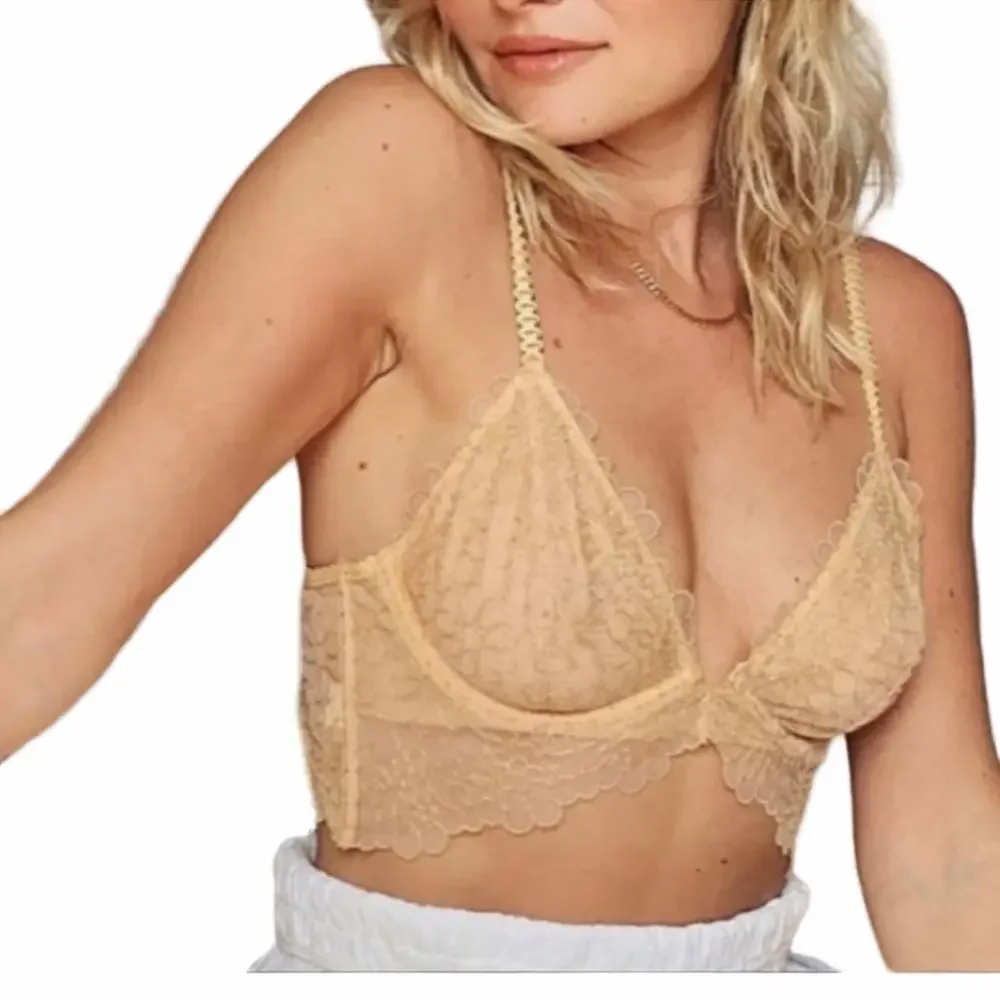 NWT Free People Lucia Underwire Bra Size 34C in Wheat Sunset